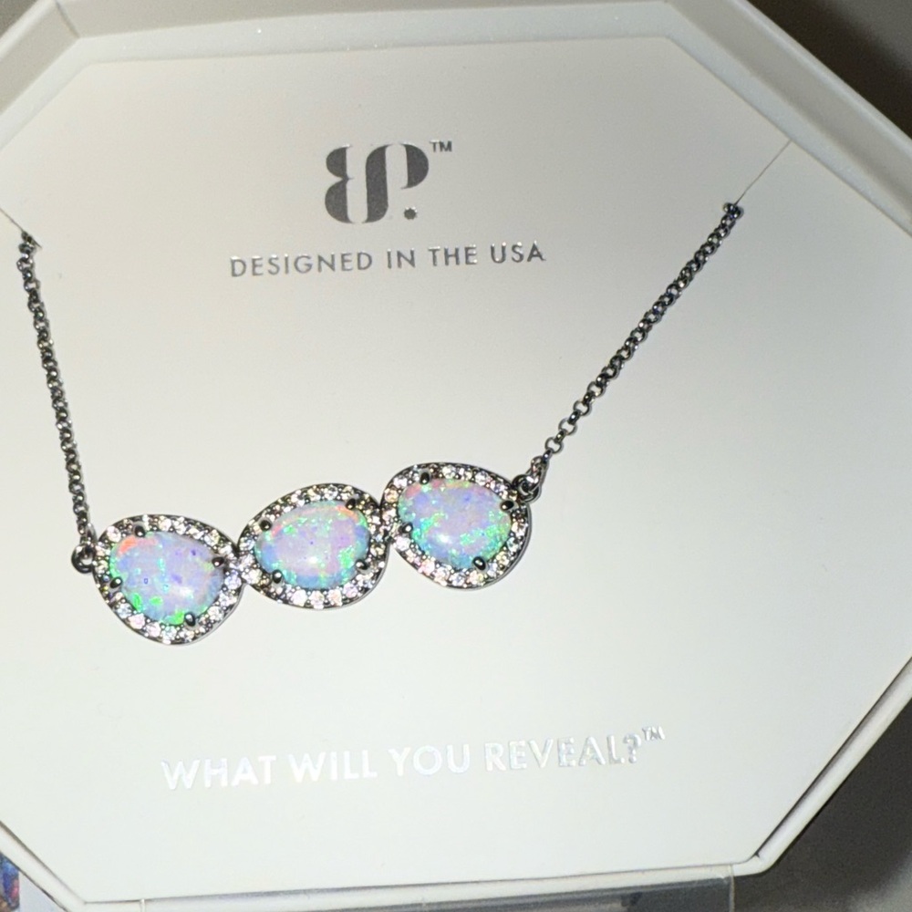 Bono Party Lab Grown Opal necklace